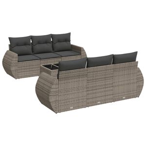 vidaXL Patio Sofa Set 7 Pieces Grey