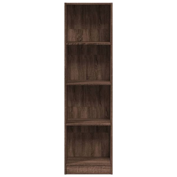 vidaXL Bookcase Brown Oak Engineered Wood Tall Shelving Bookshelf