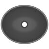vidaXL Luxury Basin Oval-shaped Matt Dark Grey 15.7x13.0" Ceramic