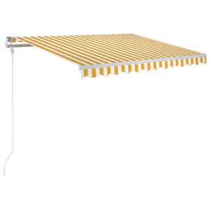 vidaXL Retractable Awning Yellow and White