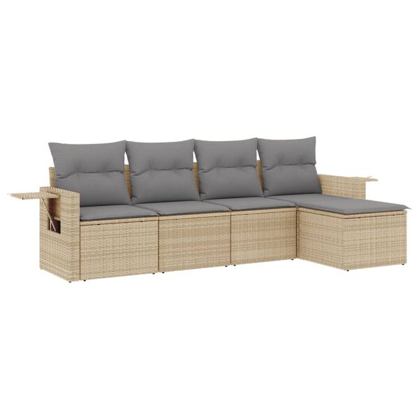 vidaXL Garden Sofa Set Beige, Light Grey