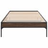 vidaXL Bed Frame Brown Oak Engineered wood, Metal, Plywood Small Single