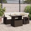 vidaXL 5 Piece Patio Sofa Set with Cushions Brown Poly Rattan