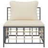 vidaXL Garden Middle Sofa Anthracite, Beige PE Rattan Modular