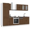 vidaXL Kitchen Cabinet Set Brown Oak Engineered wood, Glass 8-Piece Set