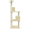vidaXL Cat Tree Cream Engineered wood, plush, sisal 55.5 in tall