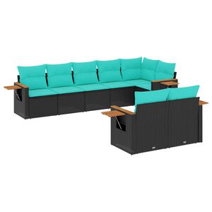 vidaXL Patio Sofa Set Black PE rattan Large Modular Patio Sofa Set