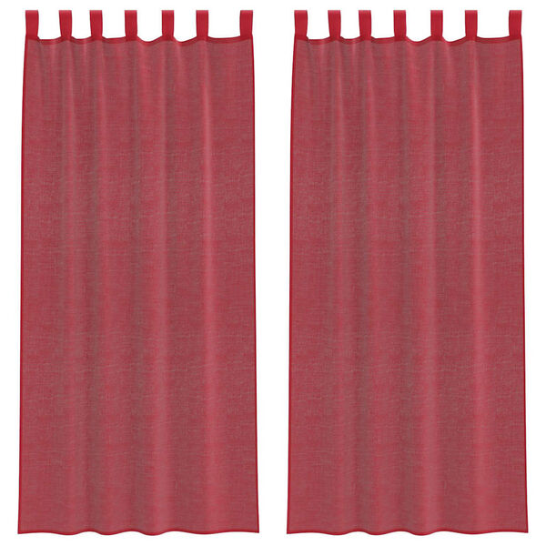 vidaXL Voile Curtains with Loops 2 pcs Wine Red 55.1x96.5"