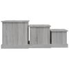 vidaXL Coffee Table Set of 3 Grey sonoma Engineered wood Stackable