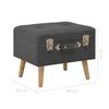 vidaXL Stool Dark grey Polyester, solid wood 15.7x13.0x13.0 in Footstool