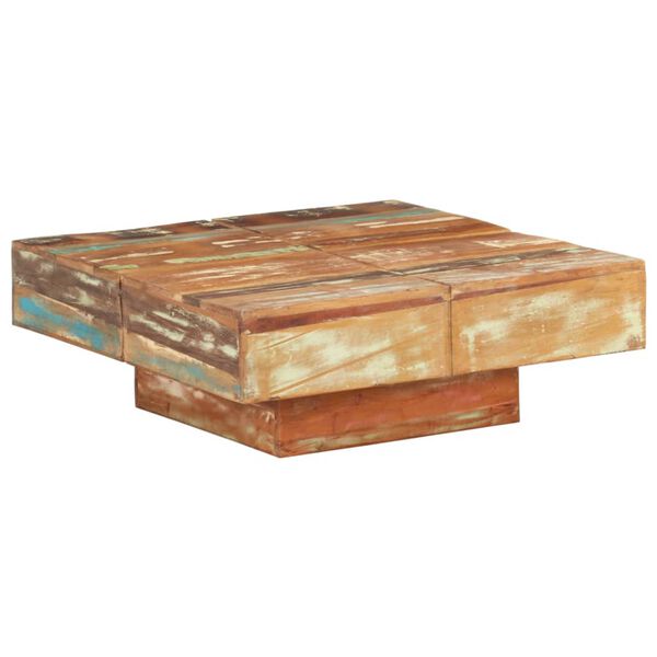 vidaXL Coffee Table Mixed Color Solid Reclaimed Wood 31.5x31.5 in