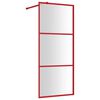 vidaXL Walk-in Shower Wall with Clear ESG Glass Red 35.4"x76.8"