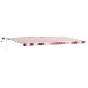 vidaXL Retractable Awning with Manual Red 236.22" x 118.11" fabric