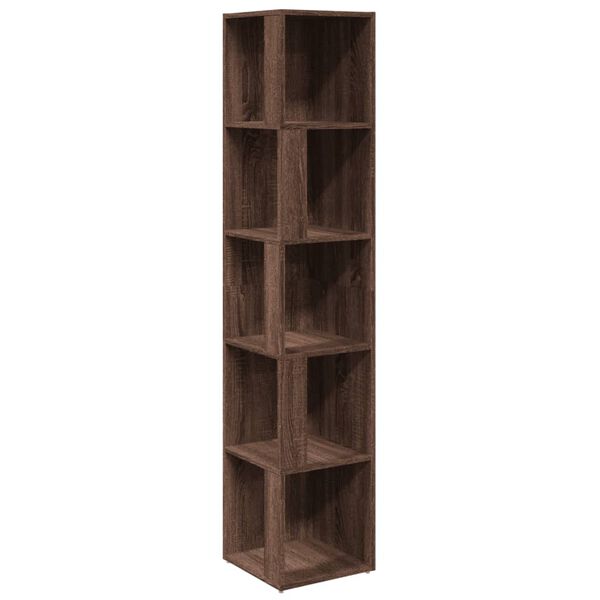 vidaXL Corner Cabinet Brown oak Engineered wood 13x13x64.8 in