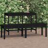 vidaXL Garden Bench Black Solid pine wood 2-seater Durable