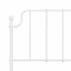 vidaXL Bed Frame White Powder-Coated Steel King Bed Frame Rectangular