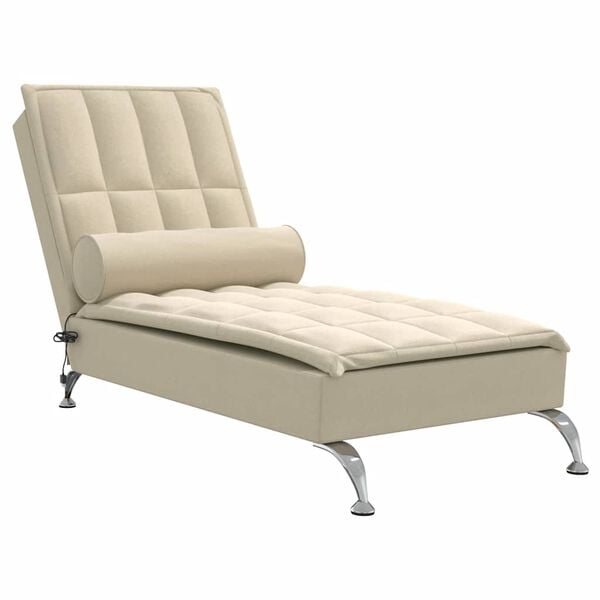 vidaXL Massage Chaise Lounge Cream