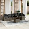 vidaXL Garden Sofa Set Gray PE rattan, powder-coated steel, tempered glass