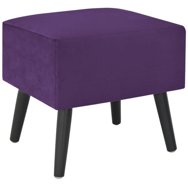 vidaXL Bedside Cabinet Dark Purple Velvet, Solid Pinewood Compact