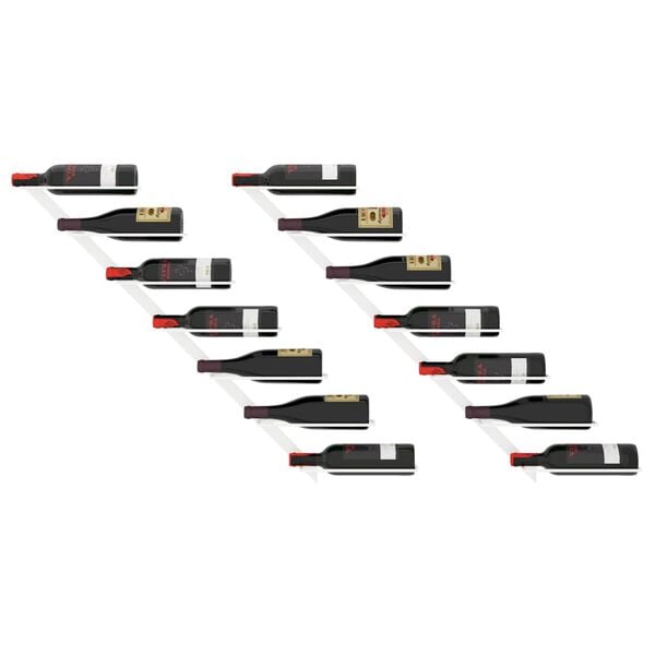 vidaXL Wall-mounted Wine Rack for 7 Bottles 2 pcs White Metal