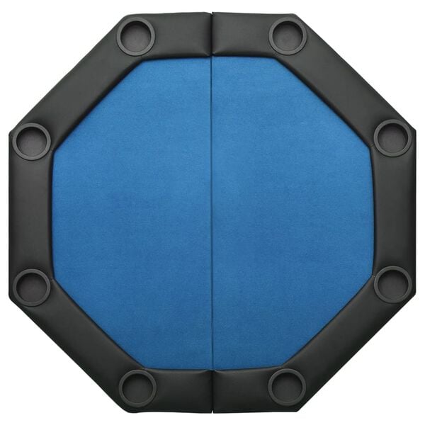 vidaXL Poker Table Blue Engineered wood, felt, artificial leather, steel