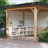 vidaXL Outdoor Kitchen Cabinet Set of 3 White Solid Pine Wood Large