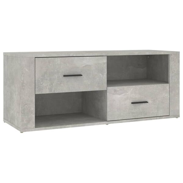 vidaXL TV Cabinet Concrete gray Engineered wood Medium TV Cabinet