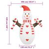 vidaXL Inflatable Snowman Multicolour Oxford fabric Large