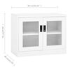vidaXL Office Cabinet White Steel, tempered glass Medium Office Cabinet