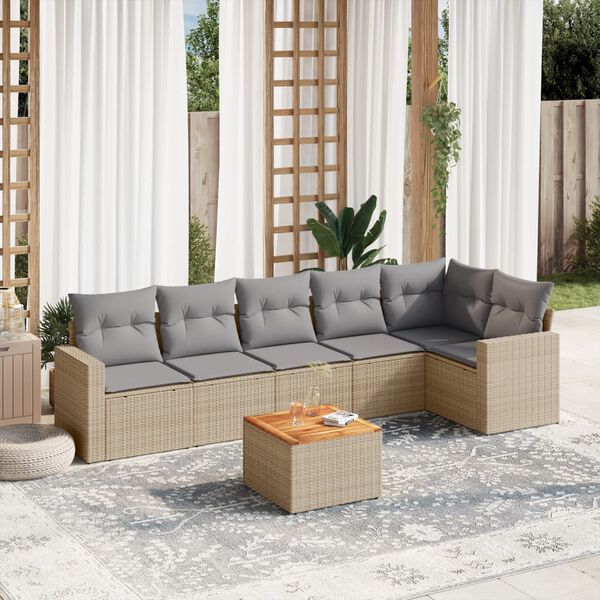 vidaXL Garden Sofa Set Mix Beige