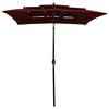 vidaXL Parasol Bordeaux Red Polyester, Powder-Coated Aluminum 6.6x6.6 ft