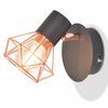vidaXL Wall Lamp Set of 2 Black and copper Metal base Small
