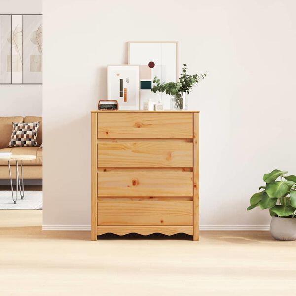 vidaXL Chest of Drawers Drammen Oak 76.5 x 40 x 91 cm Solid Pine wood