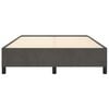vidaXL Bed Frame Dark Grey Velvet, Plywood, Engineered wood Full Storage