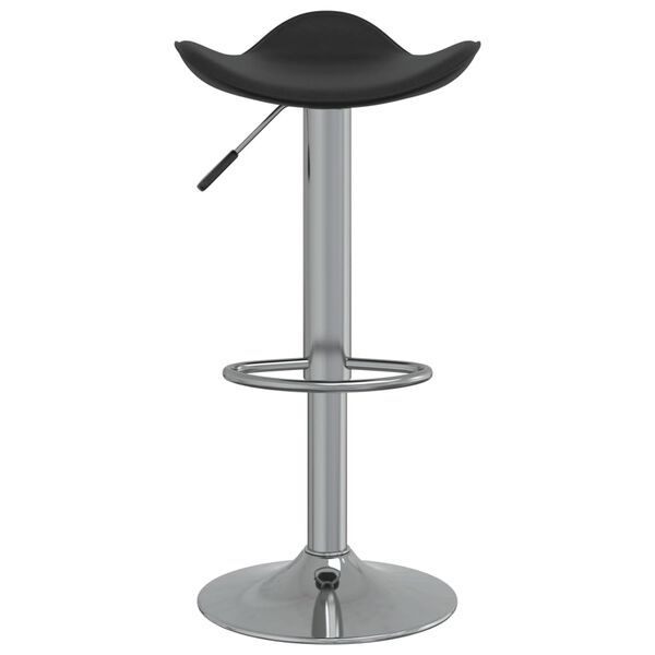 vidaXL Bar Stool Black Faux Leather Adjustable Bar Stool Round