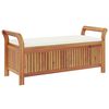 vidaXL Garden Storage Bench Cream white, natural wood