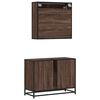 vidaXL Bathroom Furniture Set Brown Oak Engineered Wood, Metal Medium