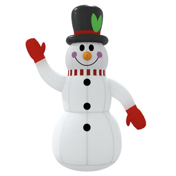 vidaXL Inflatable Snowman Multicolor Oxford fabric with PU coating