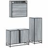vidaXL Bathroom Furniture Set Grey Sonoma Engineered wood, metal, glass
