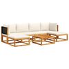 vidaXL Garden Sofa Set Black, Cream white