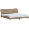 vidaXL Bed Frame Cappuccino Faux leather, metal, solid pine wood, plywood
