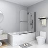 vidaXL Folding Shower Enclosure 2 Panels ESG 47.2"x55.1" Black