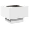 vidaXL Side Table White Engineered wood, glass Small Side Table Square