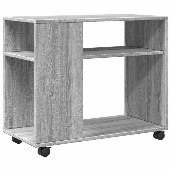 vidaXL Side Table Gray Sonoma Engineered wood Medium Lockable wheels