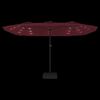 vidaXL Garden Parasol Bordeaux Red, Dark Grey