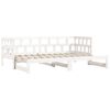 vidaXL Daybed With Trundles White Solid pine wood 31.5 x 79 in