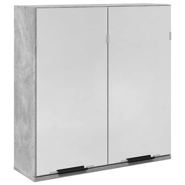 vidaXL Mirror Cabinet Concrete Grey Engineered Wood and Glass Medium