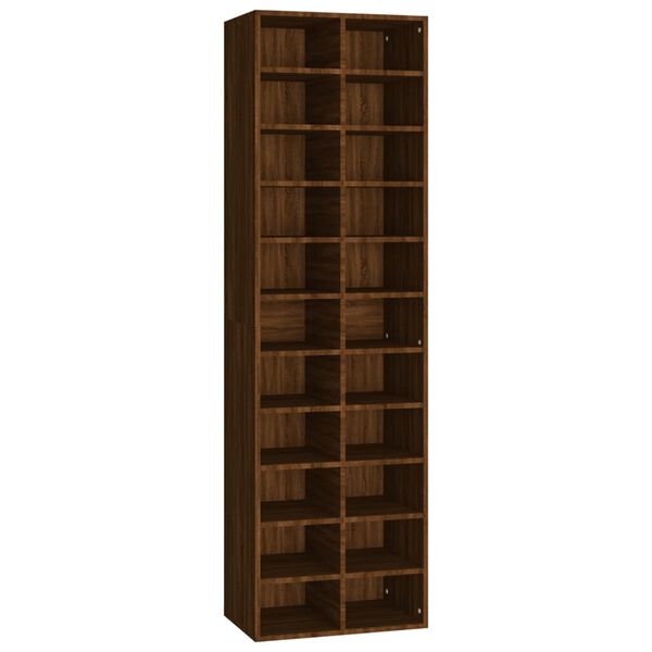 vidaXL Shoe Cabinet Brown Oak Engineered Wood Tall Shoe Cabinet