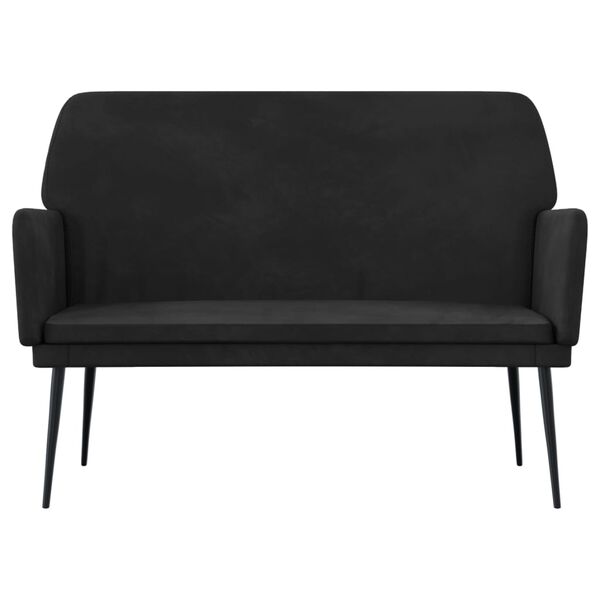 vidaXL Bench Black Velvet (100% polyester), metal, plywood Medium Bench