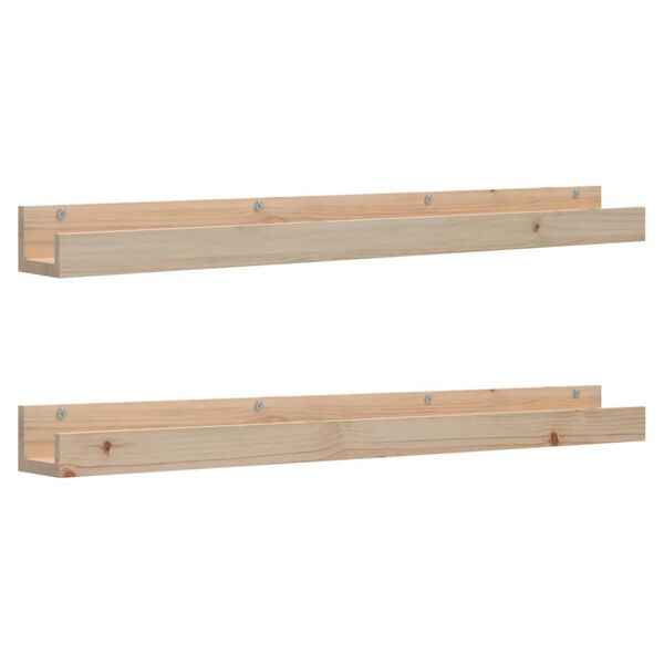 vidaXL Wall Shelf Natural Pine Solid pine wood (untreated)